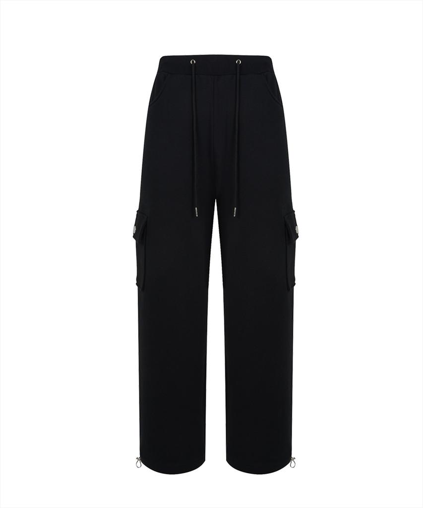 MORE THAN BLACK Logo Cargo Sweat Pants