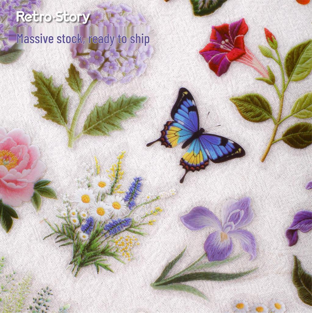 Confezione di Adesivi Ricamo Paesaggistico DIY RetroStory
