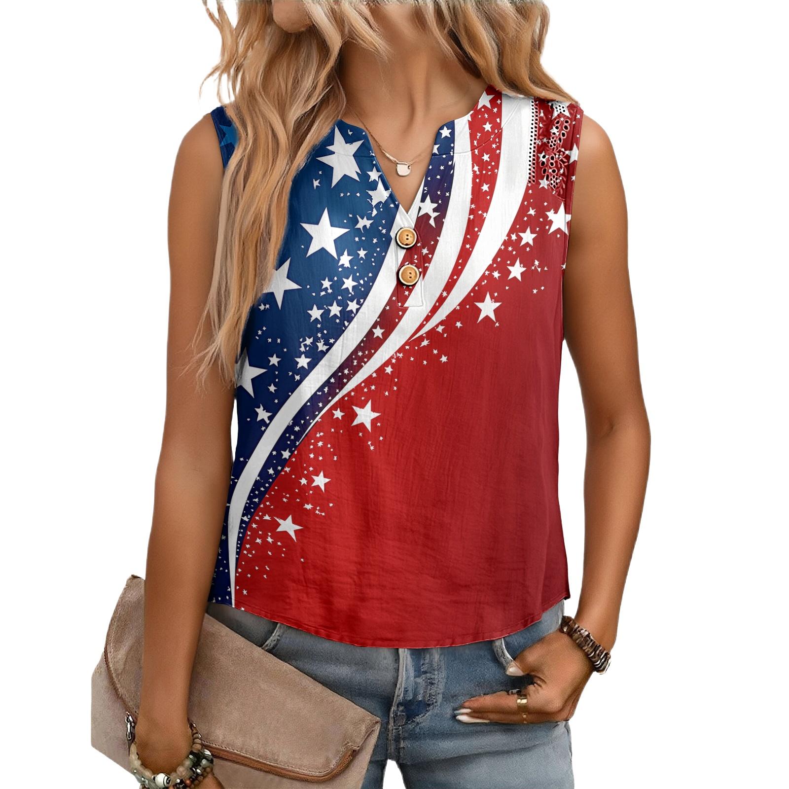 

Женская повседневная, свободная, с принтом, без рукавов, льняная блузка L синий