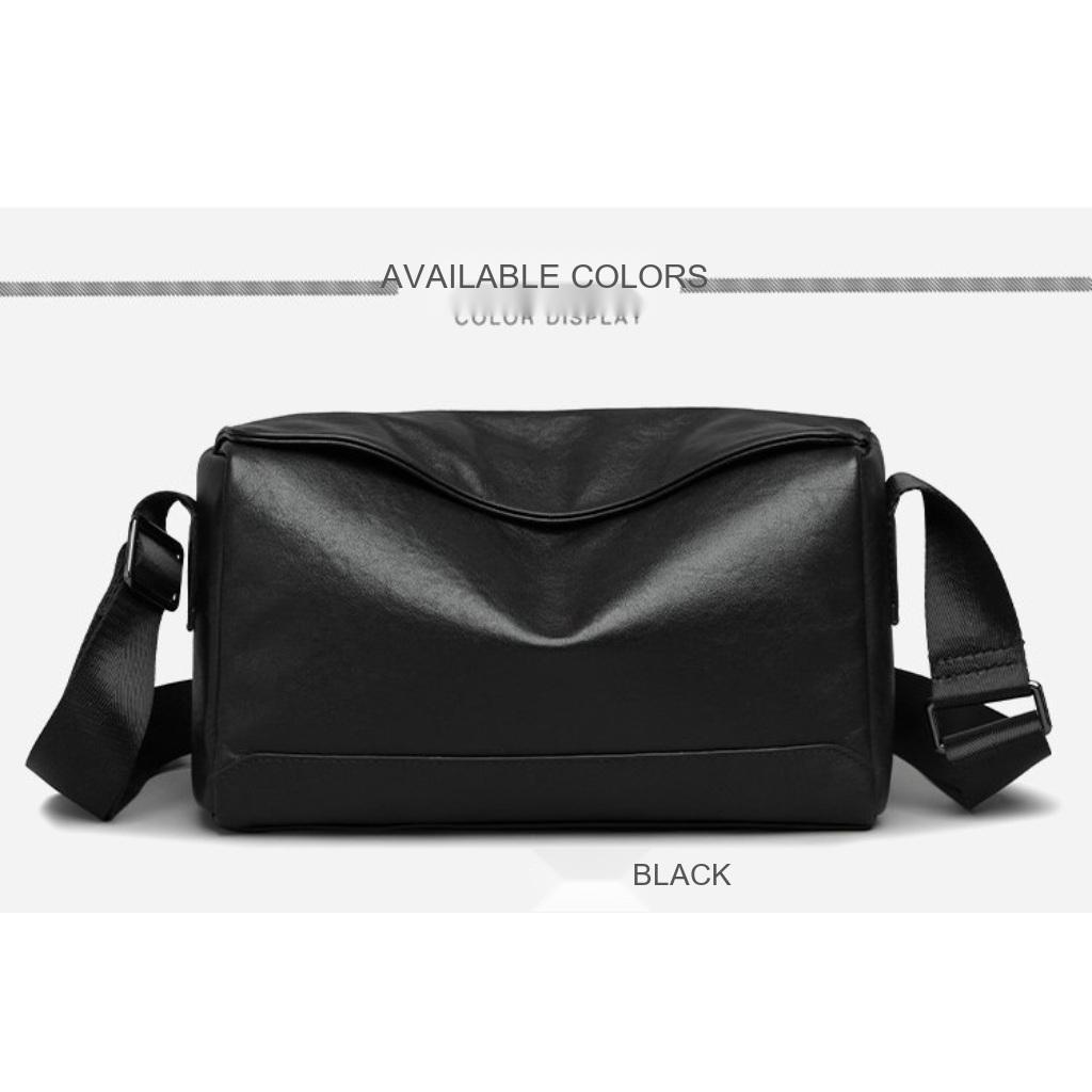 Crossbody Bag Unisex Leather Adjustable Strap Stitched Detail Daily Commute