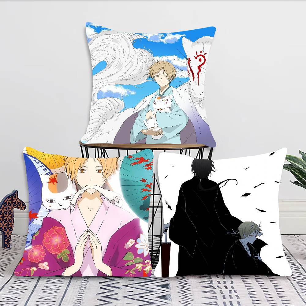 N-Natsumes Book Of F-Friends Animation Pillow Case Fashion Square Pillowcase Bedroom Sofa Room Ins Decoration Leisure
