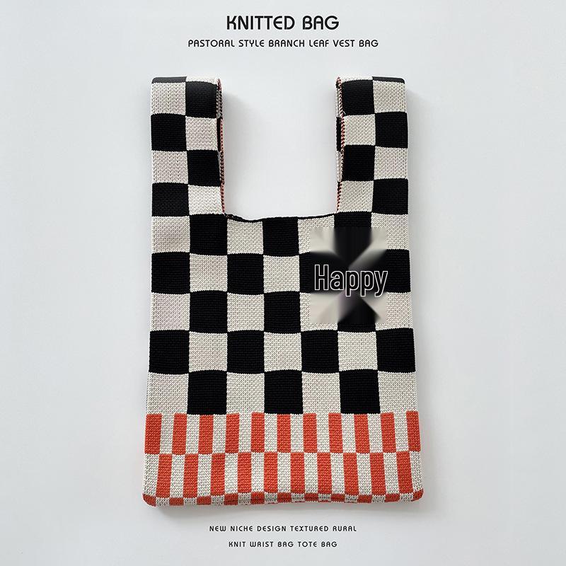 Colorful Knitted Handbags: Women's Fashion Shoulder Bags & Vest Waistcoat Styles