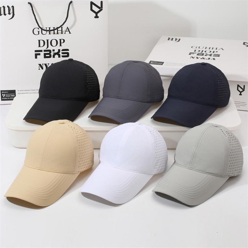 Summer Quick-Dry Breathable Baseball Cap Men's Outdoor Sunscreen Cap Long Brim Soft Top Sports Cap