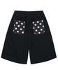 RuNaKi'Hu' Wxp055 Dot Pintuck Sweat Bermuda Pants (Black)