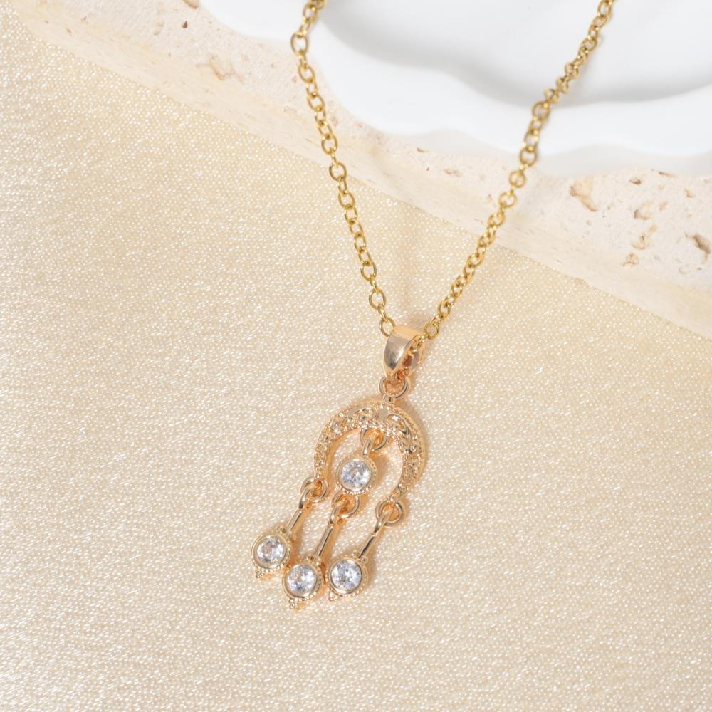 Fashion Tassel Zirconia Pendant Necklaces for Women Wedding Party Jewelry Accessories