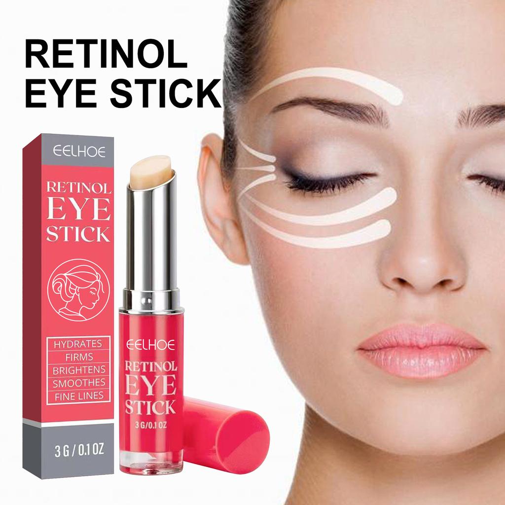 EELHOE retinol ball eye care stick moisturizes and soothes dry lines around the eyes, delicate skin rejuvenation, moisturizing eye cream 1pc