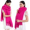 Warm Solid Color Cashmere Wool Scarf Winter Tassel Unisex Shawl Solid Color Scarf for Women