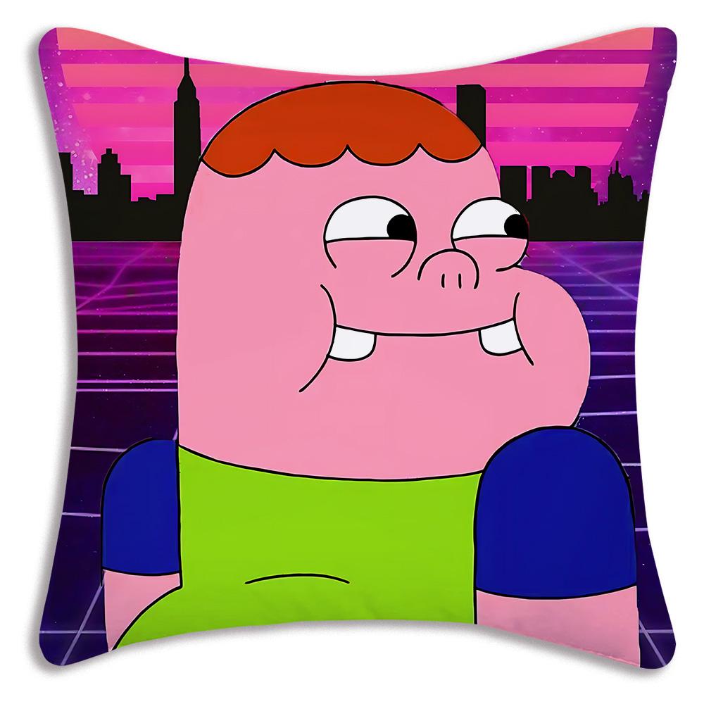 Roztomilé kreslené povlaky na polštář TV C-Clarence Dekorativní povlaky na polštář do obývacího pokoje Domácí dekorace Oboustranný tisk Krátký plyš Roztomilý povlak na polštář