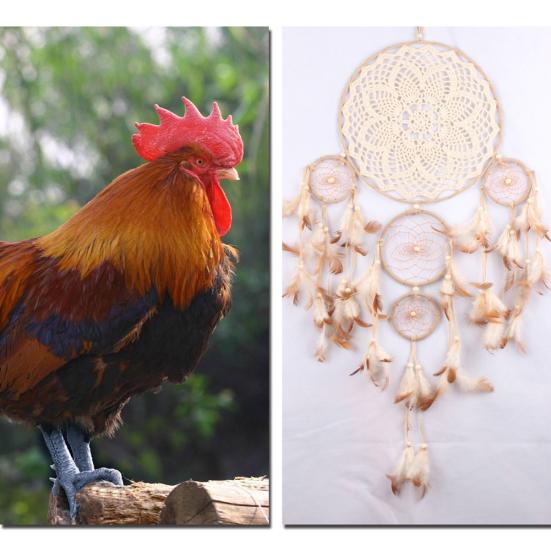 5 Rings Feather Dream Catcher Home Wall Hanging Decoration Ornament Craft Gift
