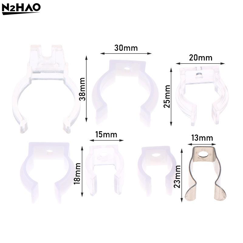 100Pcs Plastic T5 T8 LED Round Neon Fixed Clip Plastic Buckle Transparent White Connector Holder Silica Gel Tube Accessories