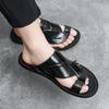 2026 Sommer Leder Pantoletten Zehentrenner Herren Hausschuhe Sandalen Strand Sandalen Mann Slipper Flip-Flops Modische Schuhe Flip-Flop Herren Pantoletten