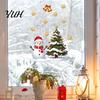 Creative Christmas Glass Clings Window Static Sticker, Snowman Tree Pattern PVC Decal, Waterproof Easy Peel Stickers Reusable Festive Wall for Living