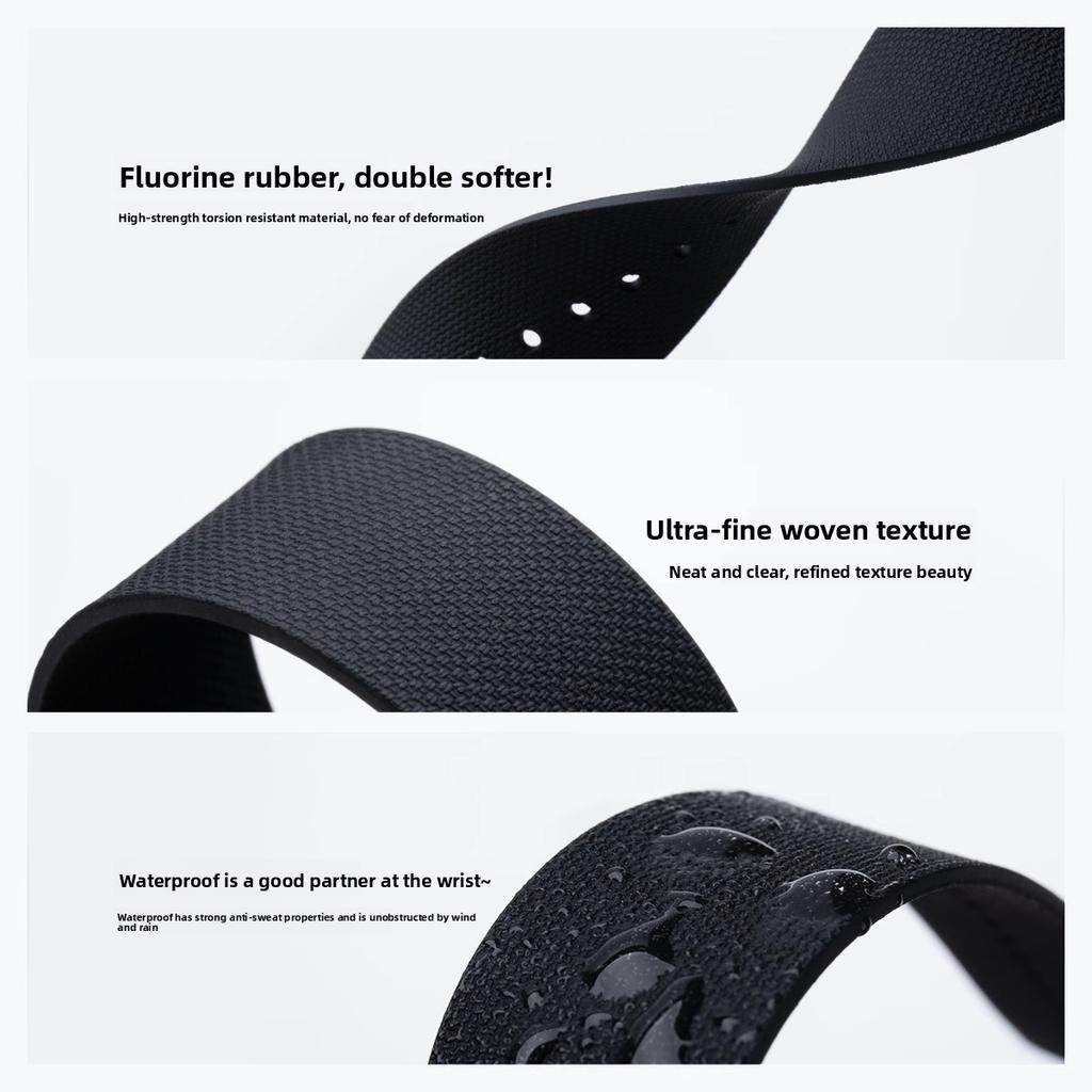 20mm 21mm 22mm FKM Fluororubber Strap For Tudor FXD M25707 M79363N Bracelet for Omega Seamaster Longines Rolex rubber watch band