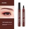 4-Tip Waterproof Microblading Eyebrow Pen, Natural Hair-Like Strokes, Smudge-Proof Long-Lasting Brow Makeup