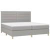 VidaXL Slat Bed Base with Mattress and LEDs, Upholstered Bed with Headboard, Double Bed, Adult Bedroom Bed, 3135541