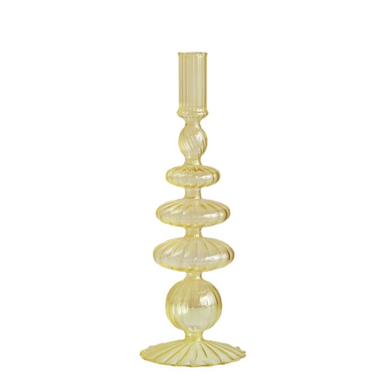 Glass Candle Holders Nordic Decor Taper Candle Holder Candlesticks for Home Wedding Room Decoration Party Vase Home Decor