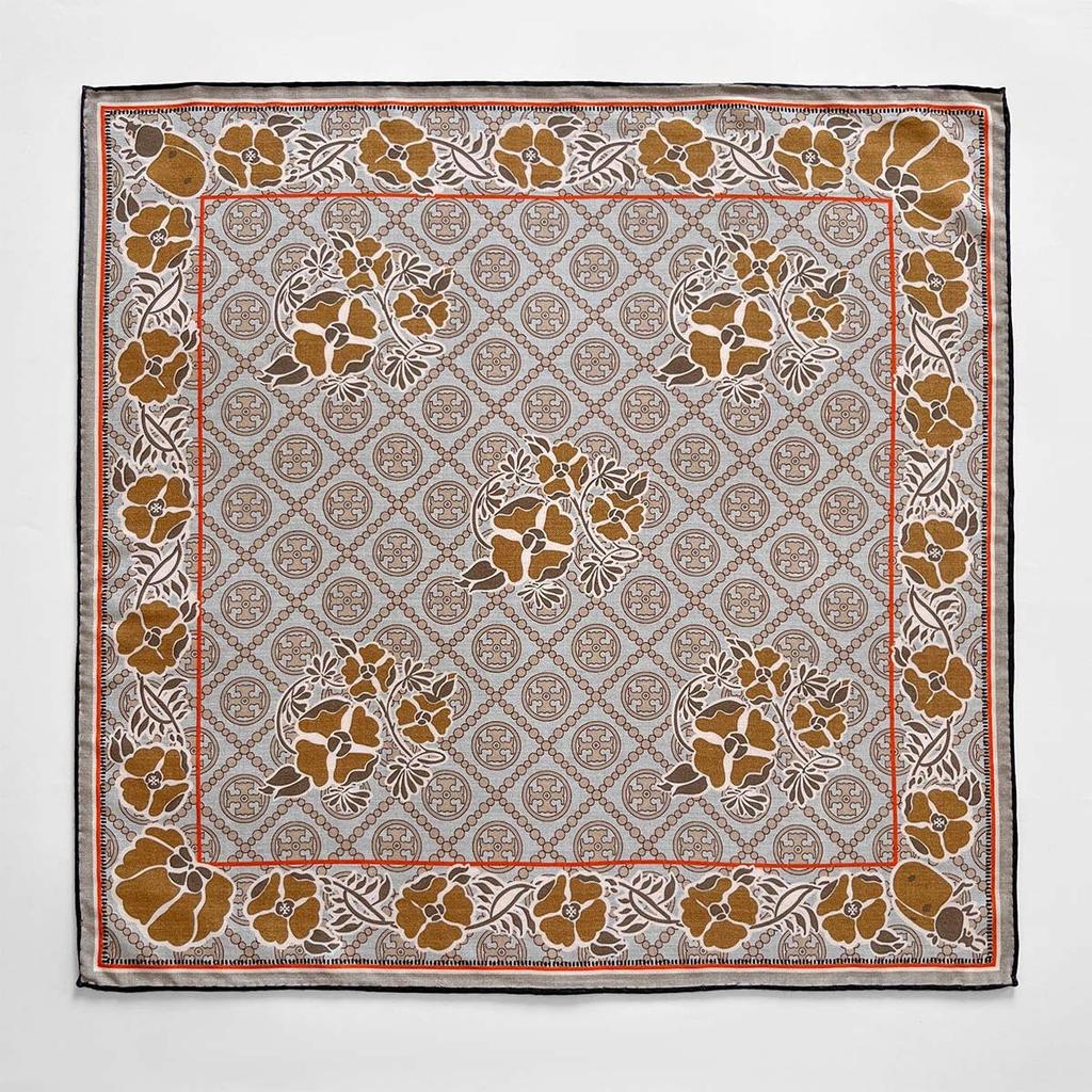 Wool Scarf Women'S Spring Summer Foreign Style Fashion Double-Sided Two-Color Shawl Silk Wool Small Square Scarf