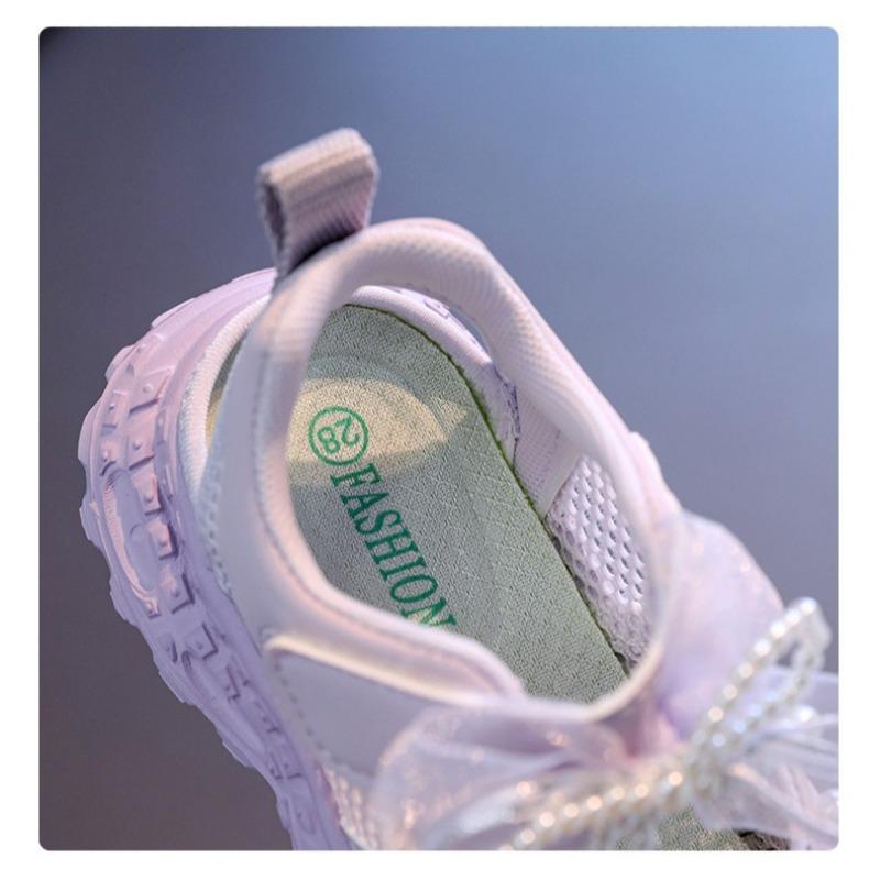 New Summer Girls' Closed-Toe Sandals - Sports Breathable Hollow-Out Mesh Beach Shoes for Big & Little Kids