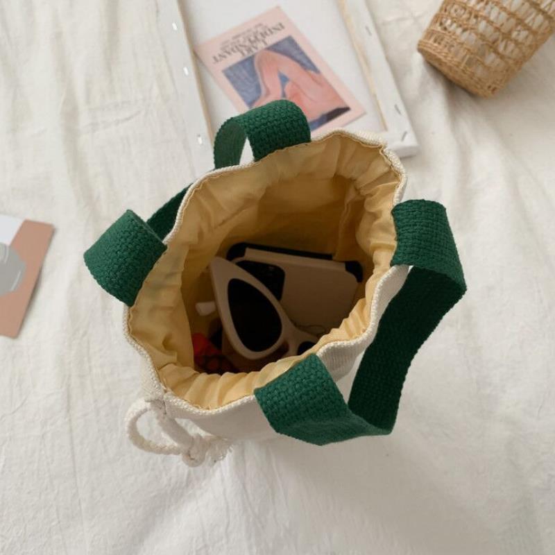 Portable Canvas Thermos Pouch Closing Drawstring Storage Bag Vacuum Cup Set Portable Mug Holder Sleeve Aquaflask Cover Accessory