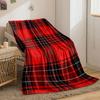 Red and Black Tartan Pattern with White and Green Intersecting Lines. for All Seasons Blanket Lunch Break Throw Gift