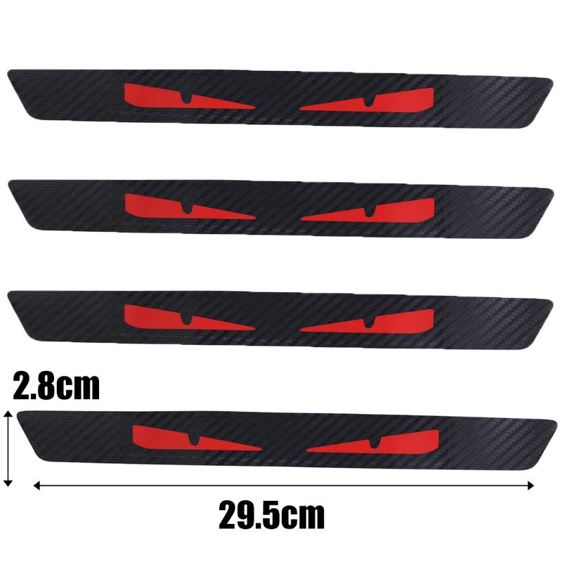 1-4pcs New Carbon Fibre Car Stickers Brake Tail Light Warning Stickers Personalized High End Creative Decals Auto Accessories