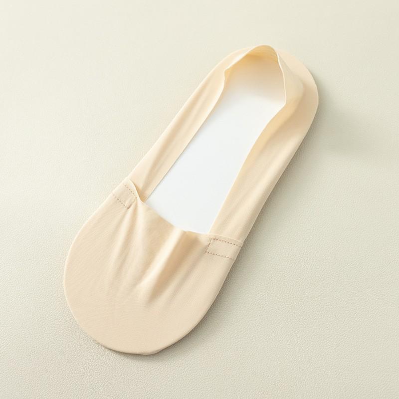 Women's Non-Slip Ice Silk Ankle Socks - Breathable, Sweat-Absorbent, Invisible Design with Deep Cut