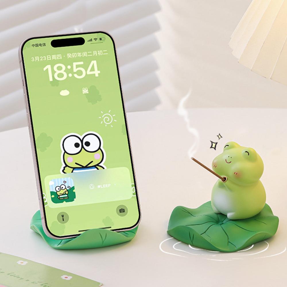 Desk Decor Frog Mobile Phone Stand Ornament Frog Model Toy Ornament  Phone Accessories