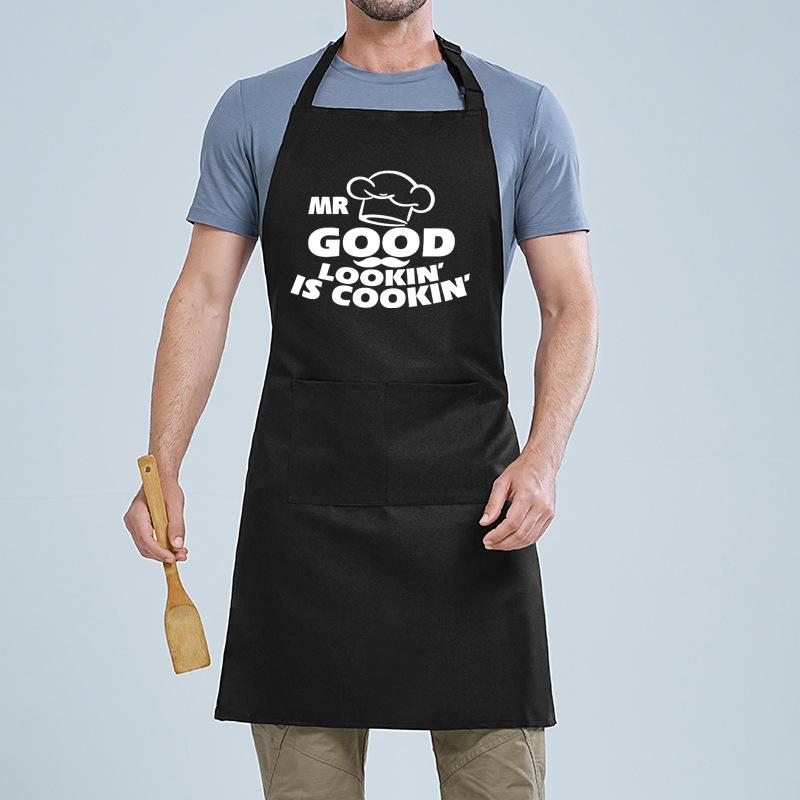 Neck Letter Printed Apron Home Kitchen Male And Female Couples Bbq Baking Catering Work Apron