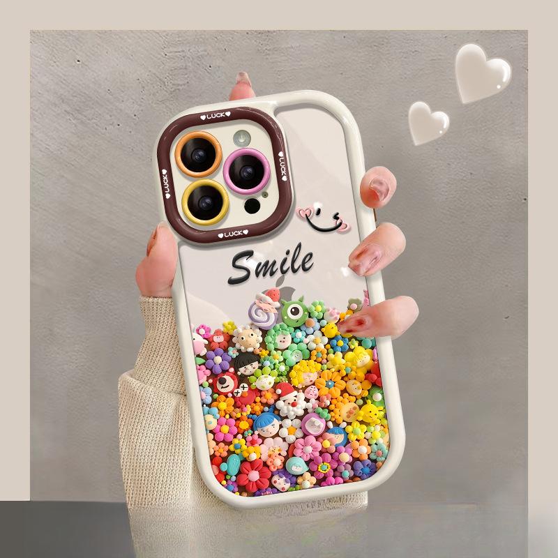 

Применимо к iPhone14 Apple 15 Мобильный чехол 13promax Красочные глиняные цветы 12 Все включено Защита от падения 11 Прозрачный iPhone SE (2nd Generation)