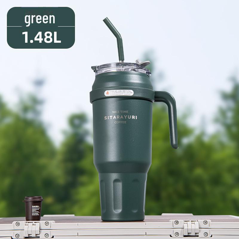 Large Capacity Straw Thermos Cup for Girls & Boys - Perfect for Outdoor Sports, Office, and Travel