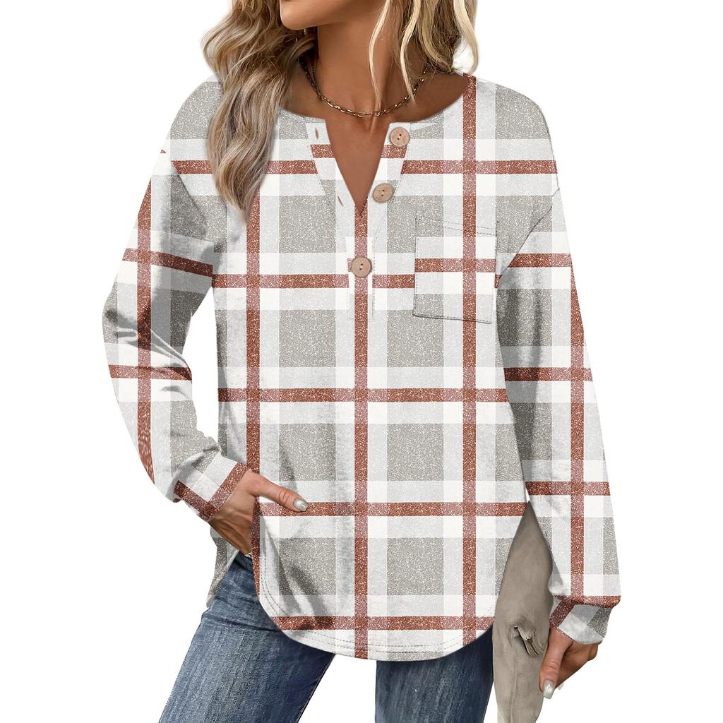 Women's Retro Printed Fashionable Long-sleeved Top