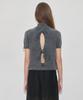 SINOON Rabbit Tie Half Sleeve Turtleneck Knit (Charcoal Gray)