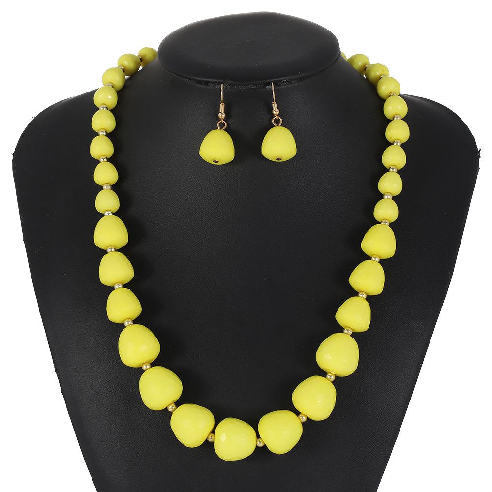 Böhmisches Harz Halskette Ohrringe Set Strand Tanz Blickfang Zubehör