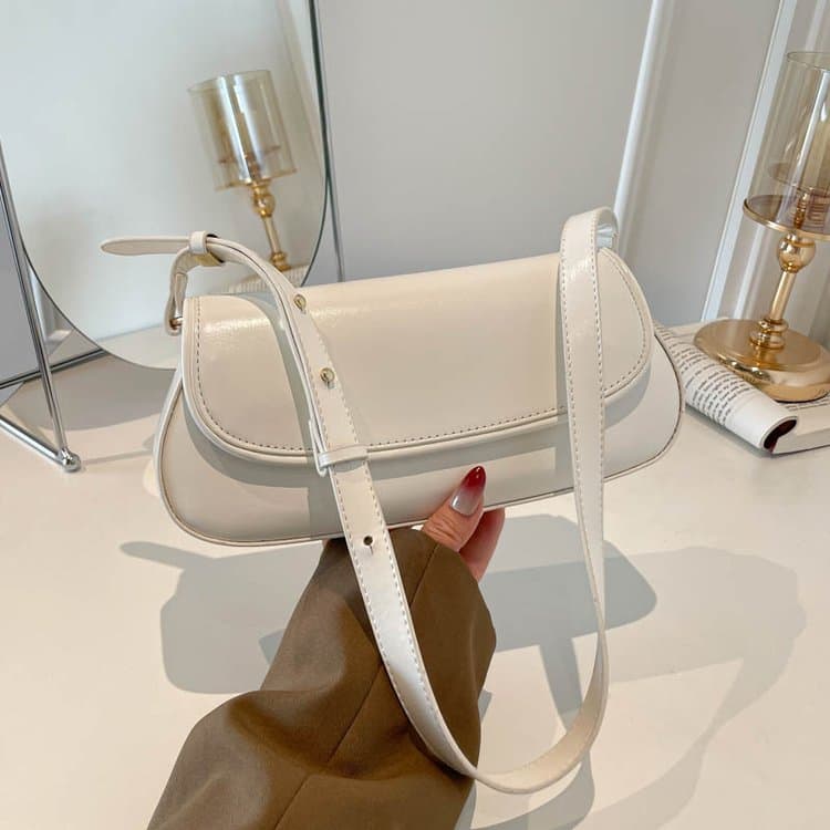 Блестящая ретро сумка-багет женская наплечная сумка-мессенджер