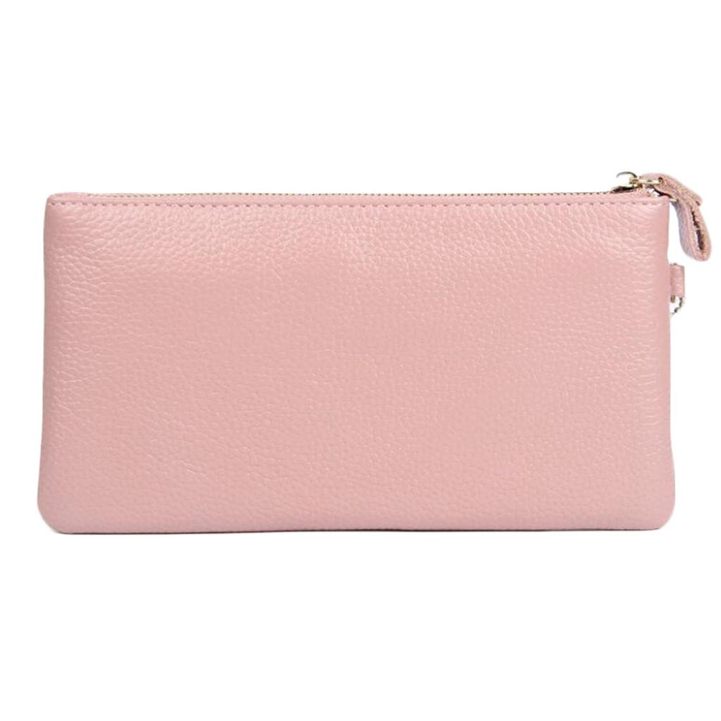 [Fairycase] Cute Pink Women's Wallet with Hand Rope Zipper and Coin Purse, Simple Card and Phone Case (Pink)