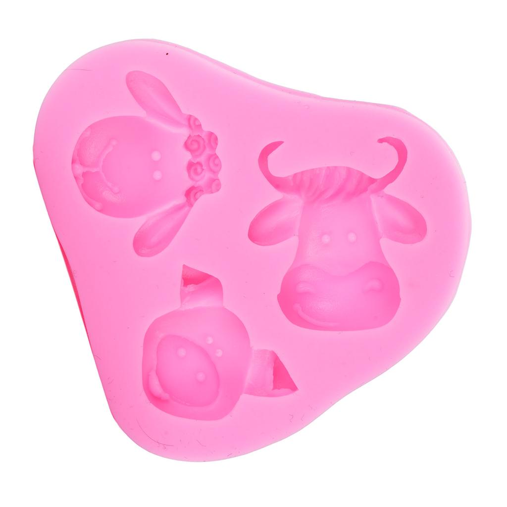 Farm Animal Silicone Fondant Pattern Sheep Pig Cow Mixed Shape for Resin Casting Chocolate Cake