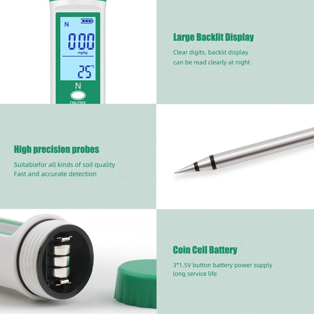 Digital Soil Nitrogen Tester Rapid N/P/K Fertility Analyzer Portable Soil Meter For Agriculture Farm Garden Fertilizer Testing