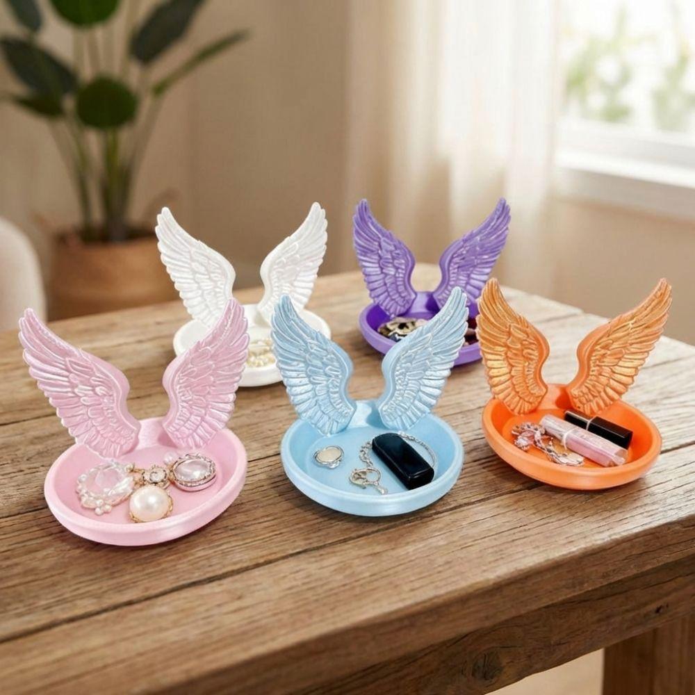 Angel Wings Ring Display Plates Creative Mini Key Tray Photo Prop Rings Holder  Room Decor
