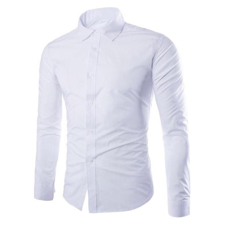 Herrenhemden, langärmelig, Business-Freizeithemd, schmale Passform, Bürohemd, Hochzeitshemd, Party-Stil, mehrere Farben