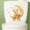 Cartoon Goodnight Bear Rabbit Stars Bathroom Toilet Toilet Stickers Home Beautification and Decoration Stickers
