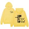I Am Child of God Humor Men's Casual sportswear Harajuku Hip Hop long-sleeved hooded sportswear Loose Streetwear