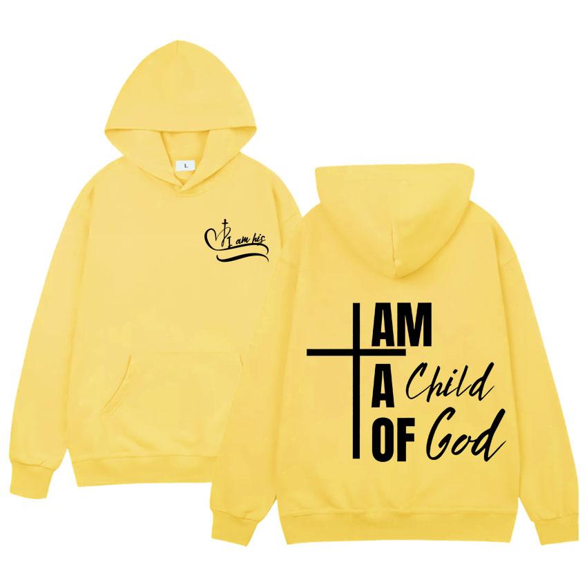 I Am Child of God Humor Men's Casual sportswear Harajuku Hip Hop long-sleeved hooded sportswear Loose Streetwear