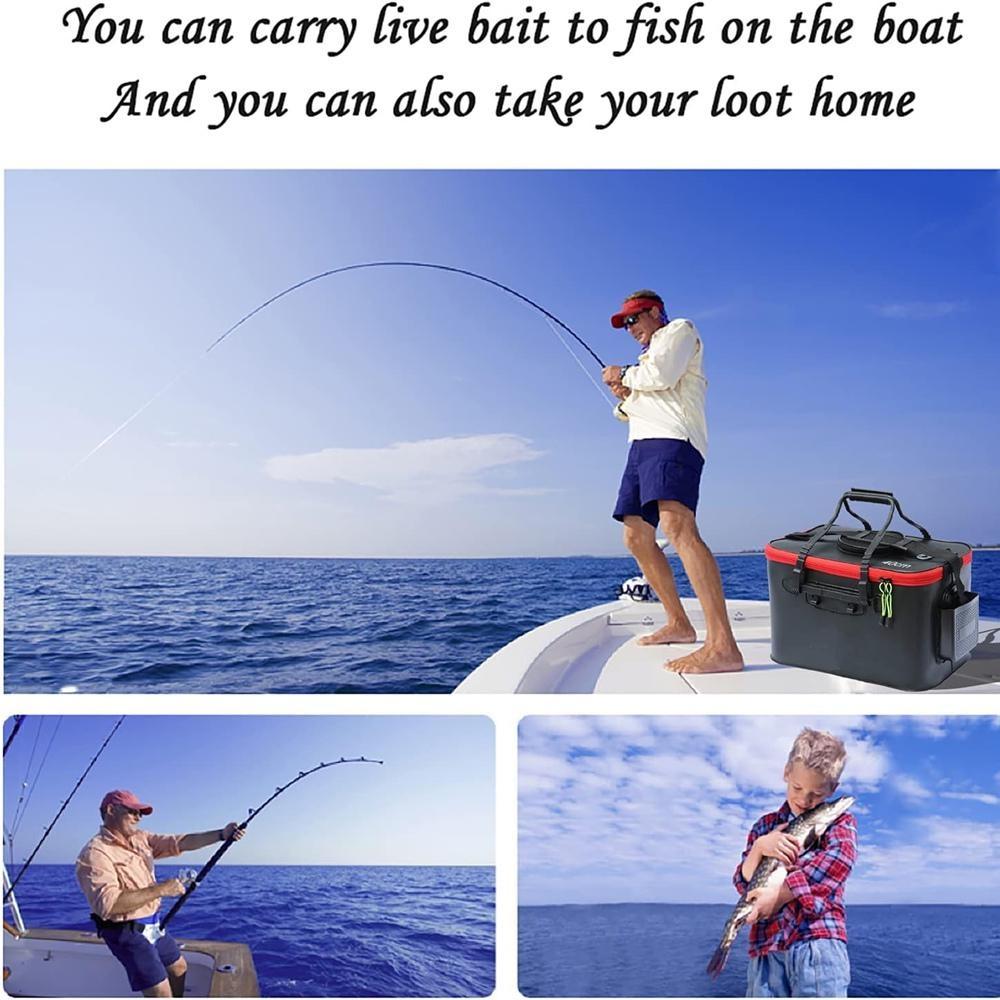 11-35L Foldable Fish Bucket Multi-Functional EVA Fishing Bag for Live Fish Storage Fish Container 5 Sizes
