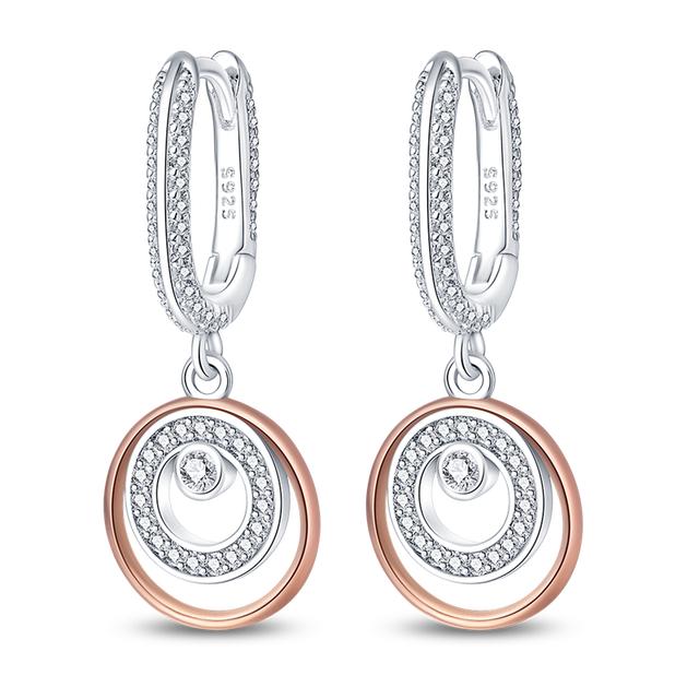 Wiosna 925 Srebro Sterlingowe Kwiat Owad Kobiety Kolczyki Geometryczne Koło Sztyft Złote Kolczyki Srebro 925