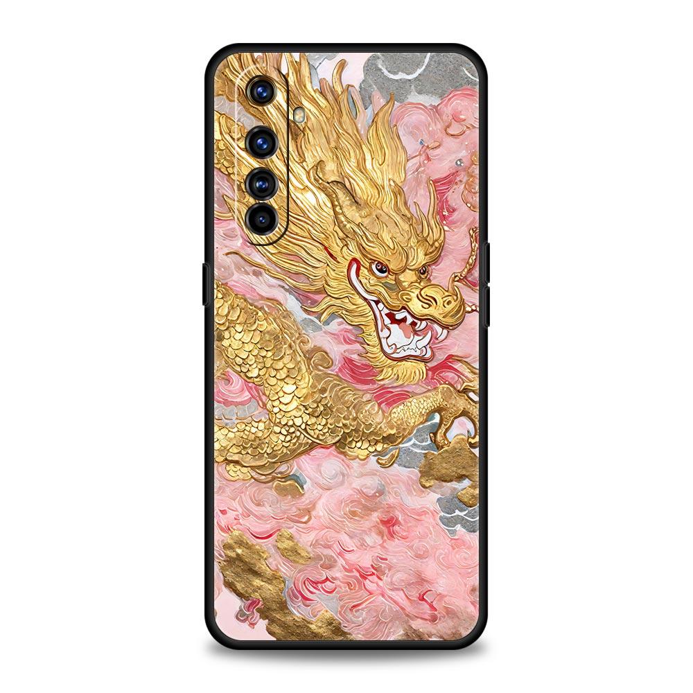 For Realme GT Neo 2 3 3T 5 Phone Case 12 11 5G 10 9 8 5G 7 6 GT5 GT3 GT2 Pro C21 C11 C25 C35 Cover Illusory Color Chinese Dragon