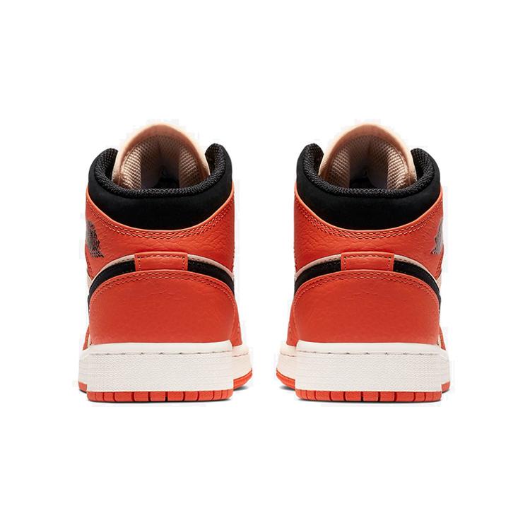 Jordan 1 Mid Team Orange Black GS BQ6931-800