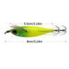 5Pcs 8cm Glow Squid Jigs Shrimp Lures Baits Squid Jigs Glow Jigs Hook for Freshwater Saltwater Fishing Artificial Baits
