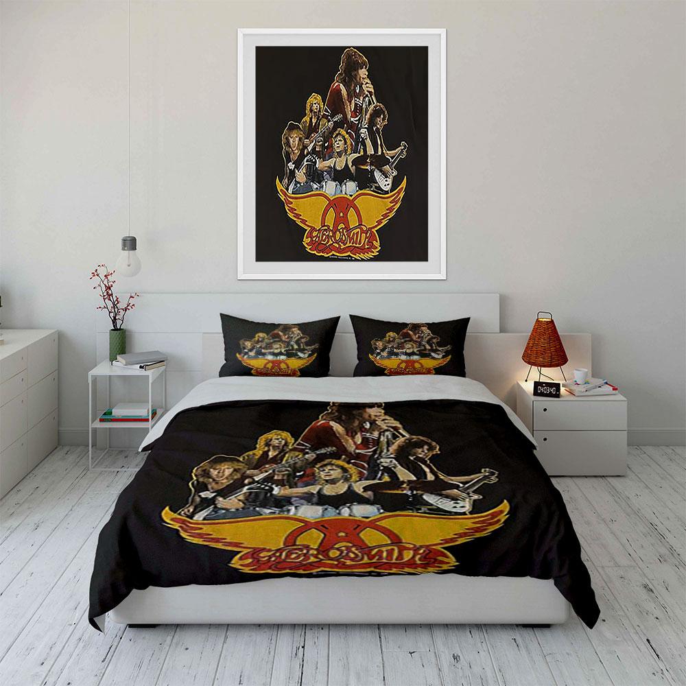 Aerosmith Band Bedding Set Bedding Duvet Cover Set Duvet Cover Pillowcases (1*Duvet Cover 2*Pillowcases, without duvet insert)
