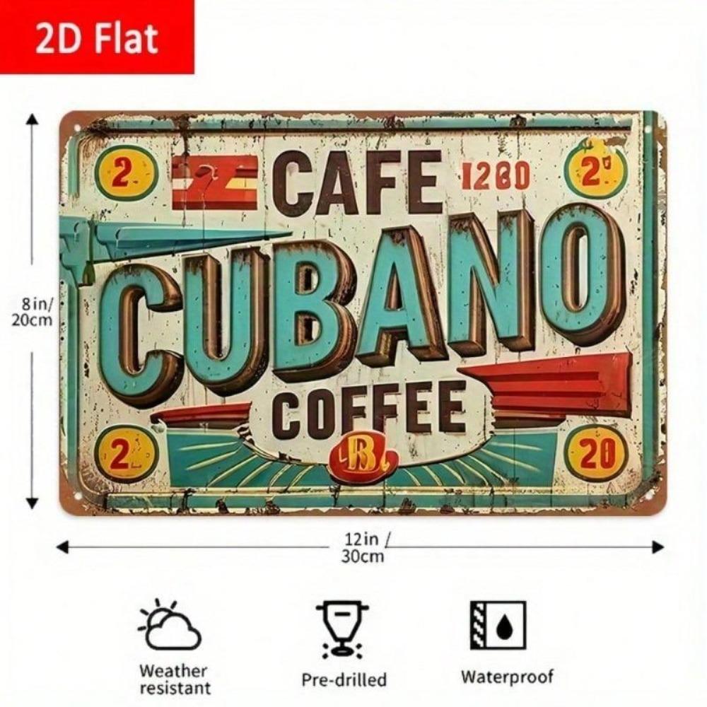 Metal Coffee Wall Sign 2D Kitchen Bar Decor