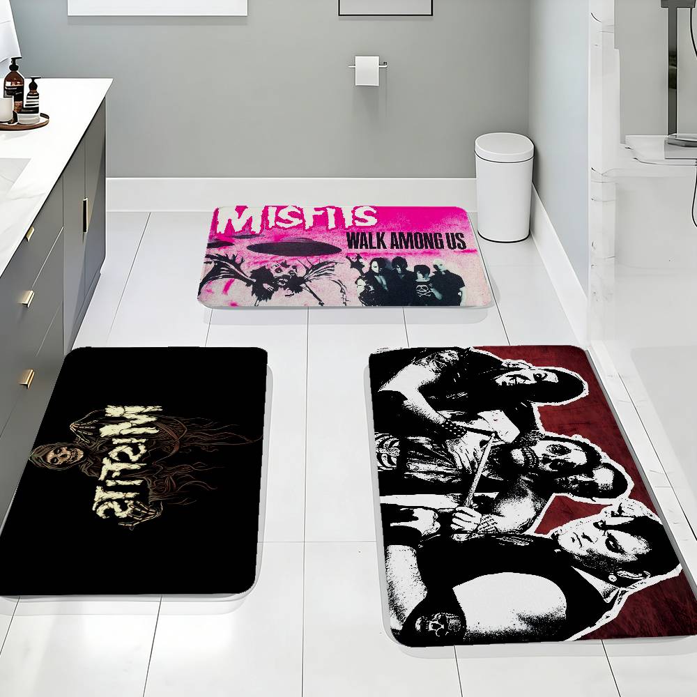M-Misfits Rockband Fußmatte Wohnzimmerteppich Für Schlafzimmer Willkommensmatte Außenmatte